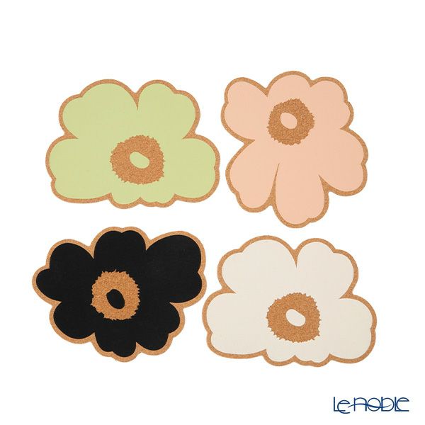 マリメッコ（marimekko）Unikko ウニッコ／けしの花 コースター 4個セット マルチカラー 075721-100／26SS