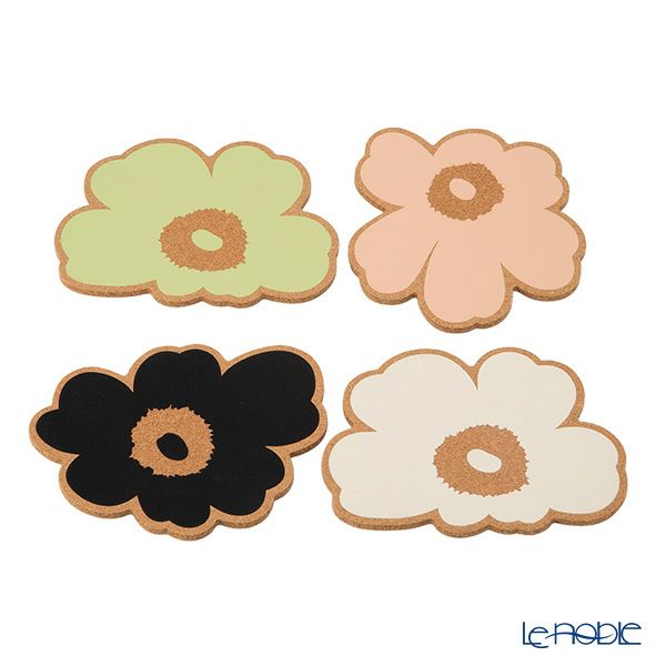 マリメッコ（marimekko）Unikko ウニッコ／けしの花 コースター 4個セット マルチカラー 075721-100／26SS