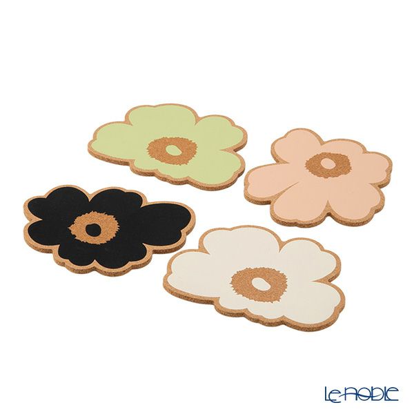 マリメッコ（marimekko）Unikko ウニッコ／けしの花 コースター 4個セット マルチカラー 075721-100／26SS
