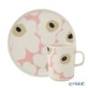 マリメッコ（marimekko） Unikko ウニッコ／けしの花 2点セット プレート 20cm ＆ マグカップ 250ml ホワイト×ピンク×ベージュ