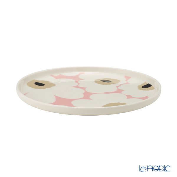 マリメッコ（marimekko） Unikko ウニッコ／けしの花 2点セット プレート 20cm ＆ マグカップ 250ml ホワイト×ピンク×ベージュ