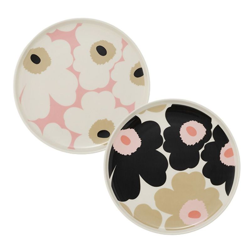 マリメッコ（marimekko） Unikko ウニッコ／けしの花 プレート 20cm ピンク ペア 色違い