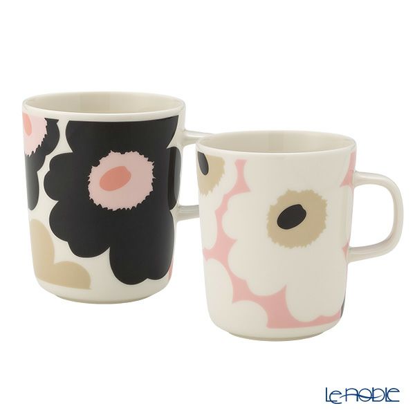 マリメッコ（marimekko） Unikko ウニッコ／けしの花 マグカップ 250ml ピンク ペアセット 色違い
