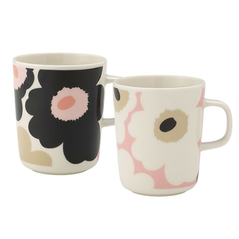 マリメッコ（marimekko） Unikko ウニッコ／けしの花 マグカップ 250ml ピンク ペアセット 色違い