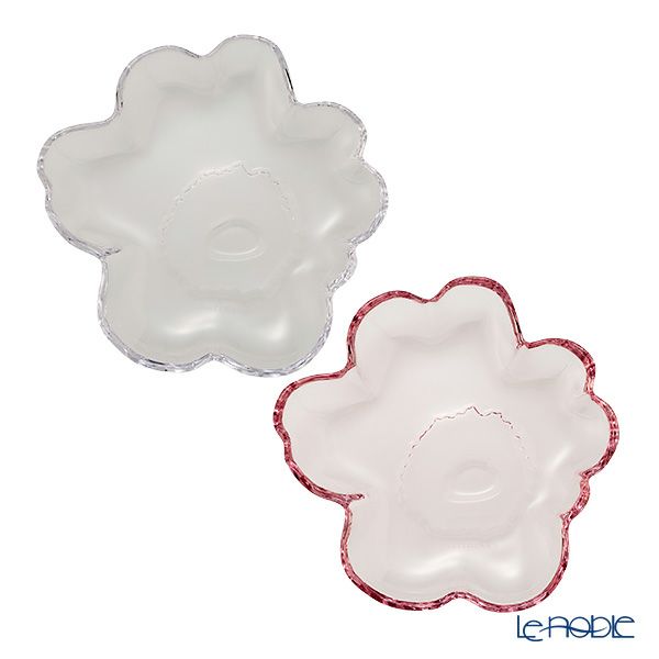 マリメッコ（marimekko）Unikko ウニッコ／けしの花 プレート 13cm ピンク ＆ クリア