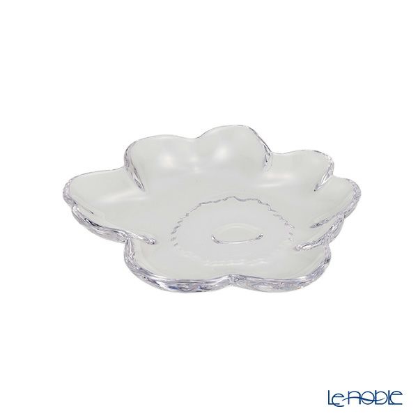 マリメッコ（marimekko）Unikko ウニッコ／けしの花 プレート 13cm ピンク ＆ クリア