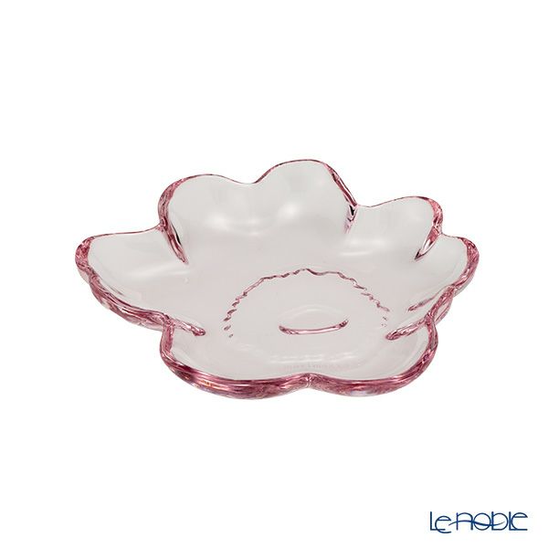マリメッコ（marimekko）Unikko ウニッコ／けしの花 プレート 13cm ピンク ＆ クリア