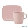 マリメッコ（marimekko） Tiiliskivi ティイリスキヴィ／煉瓦 れんが 2点セットマグカップ 400ml ＆ プレート15.5×12.5cm ライトピンク