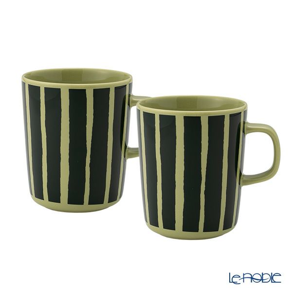 マリメッコ（marimekko） Piccolo ピッコロ／擬音語 マグカップ 250ml ダークグリーン×グリーン ペア