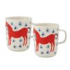 マリメッコ（marimekko） Musta tamma ムスタ タンマ／黒い馬 マグカップ 250ml オレンジ×ライトブルー ペア