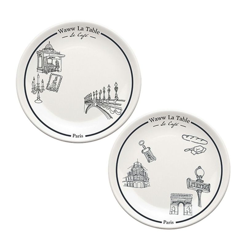 ワオ・ラ・ターブル パリ×パリ プレート 20cm ペア 柄違い
