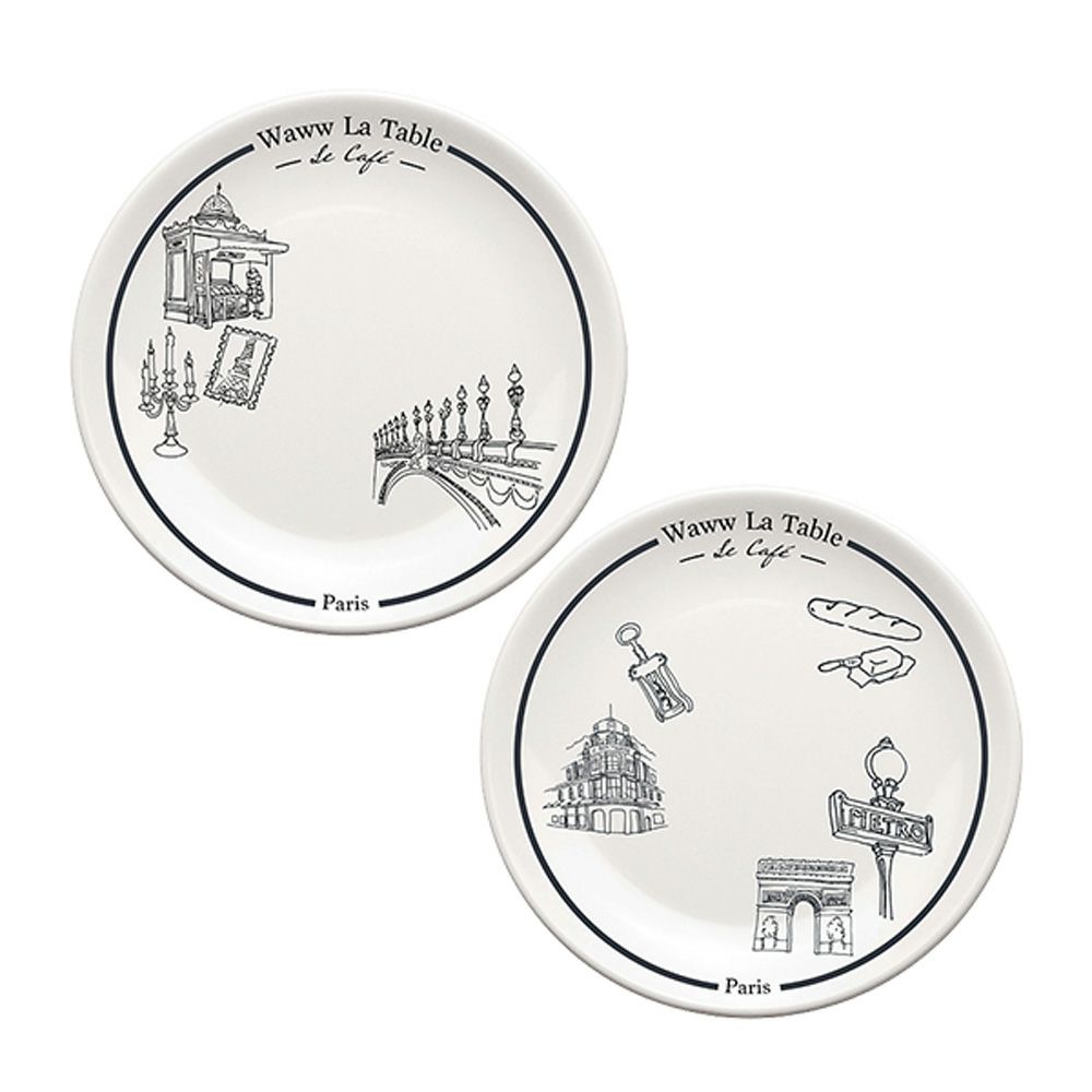 ワオ・ラ・ターブル パリ×パリ プレート 20cm ペア 柄違い