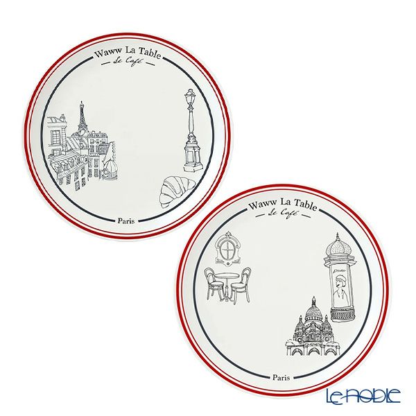ワオ・ラ・ターブル パリ×パリ プレート 27cm ペア 柄違い