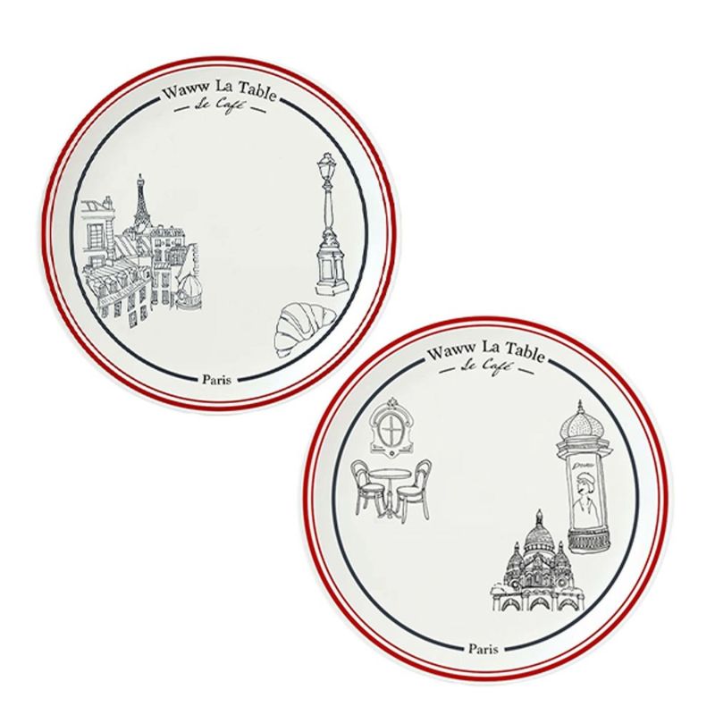 ワオ・ラ・ターブル パリ×パリ プレート 27cm ペア 柄違い