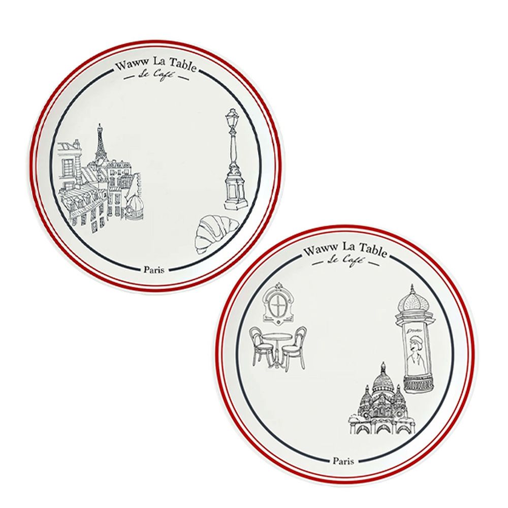 ワオ・ラ・ターブル パリ×パリ プレート 27cm ペア 柄違い