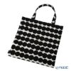 マリメッコ（marimekko） Rasymatto ラシィマット／使い込まれたラグ ファブリックバッグ ホワイト×ブラック 069995-198／20AW コットン