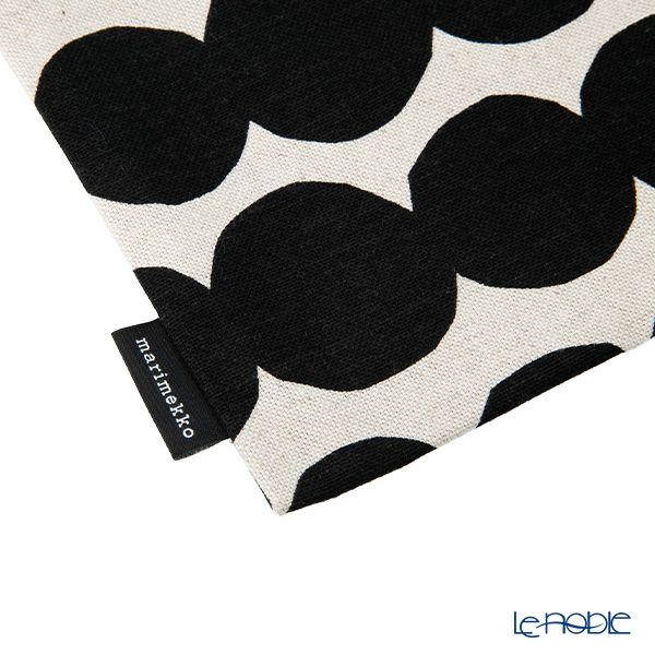 マリメッコ（marimekko） Rasymatto ラシィマット／使い込まれたラグ ファブリックバッグ ホワイト×ブラック 069995-198／20AW コットン