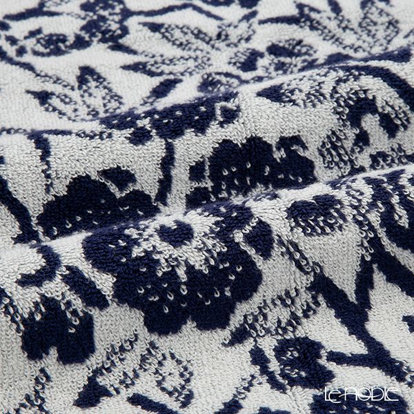 バーレイ ブルーキャリコ フェイスタオル ペア Burleigh × Bedeck コットン 50×90【大きめサイズ】