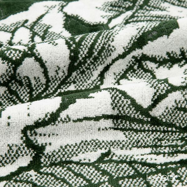 バーレイ グリーンハイビスカス フェイスタオル ペア Burleigh × Bedeck コットン 50×90【大きめサイズ】