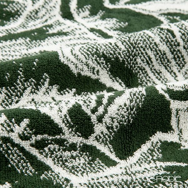 バーレイ グリーンハイビスカス フェイスタオル ペア Burleigh × Bedeck コットン 50×90【大きめサイズ】