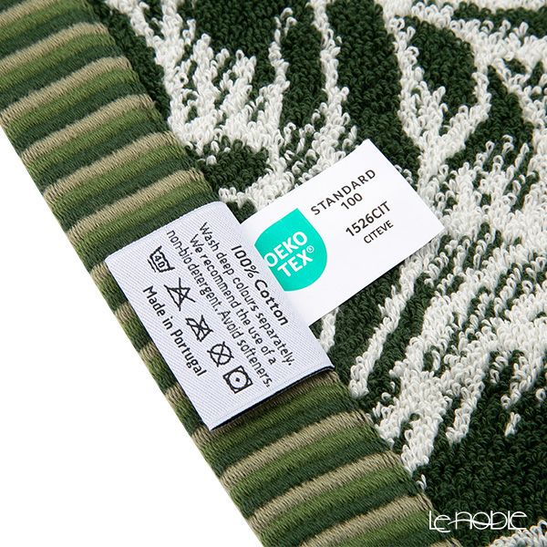 バーレイ グリーンハイビスカス フェイスタオル ペア Burleigh × Bedeck コットン 50×90【大きめサイズ】