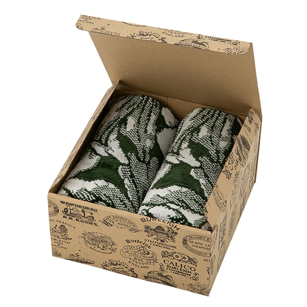 バーレイ グリーンハイビスカス フェイスタオル ペア Burleigh × Bedeck コットン 50×90【大きめサイズ】