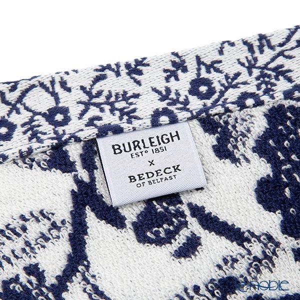 バーレイ ブルーキャリコ フェイスタオル Burleigh × Bedeck コットン 50×90 【大きめサイズ】