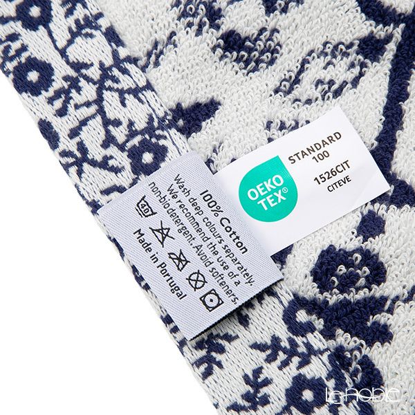 バーレイ ブルーキャリコ フェイスタオル Burleigh × Bedeck コットン 50×90 【大きめサイズ】