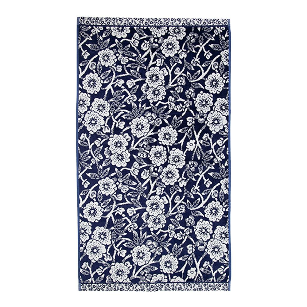 バーレイ ブルーキャリコ フェイスタオル Burleigh × Bedeck コットン 50×90 【大きめサイズ】