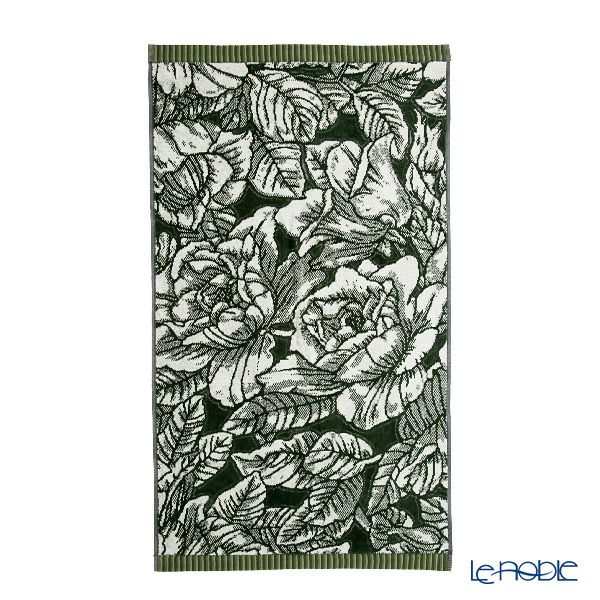 バーレイ グリーンハイビスカス フェイスタオル Burleigh × Bedeck コットン 50×90【大きめサイズ】