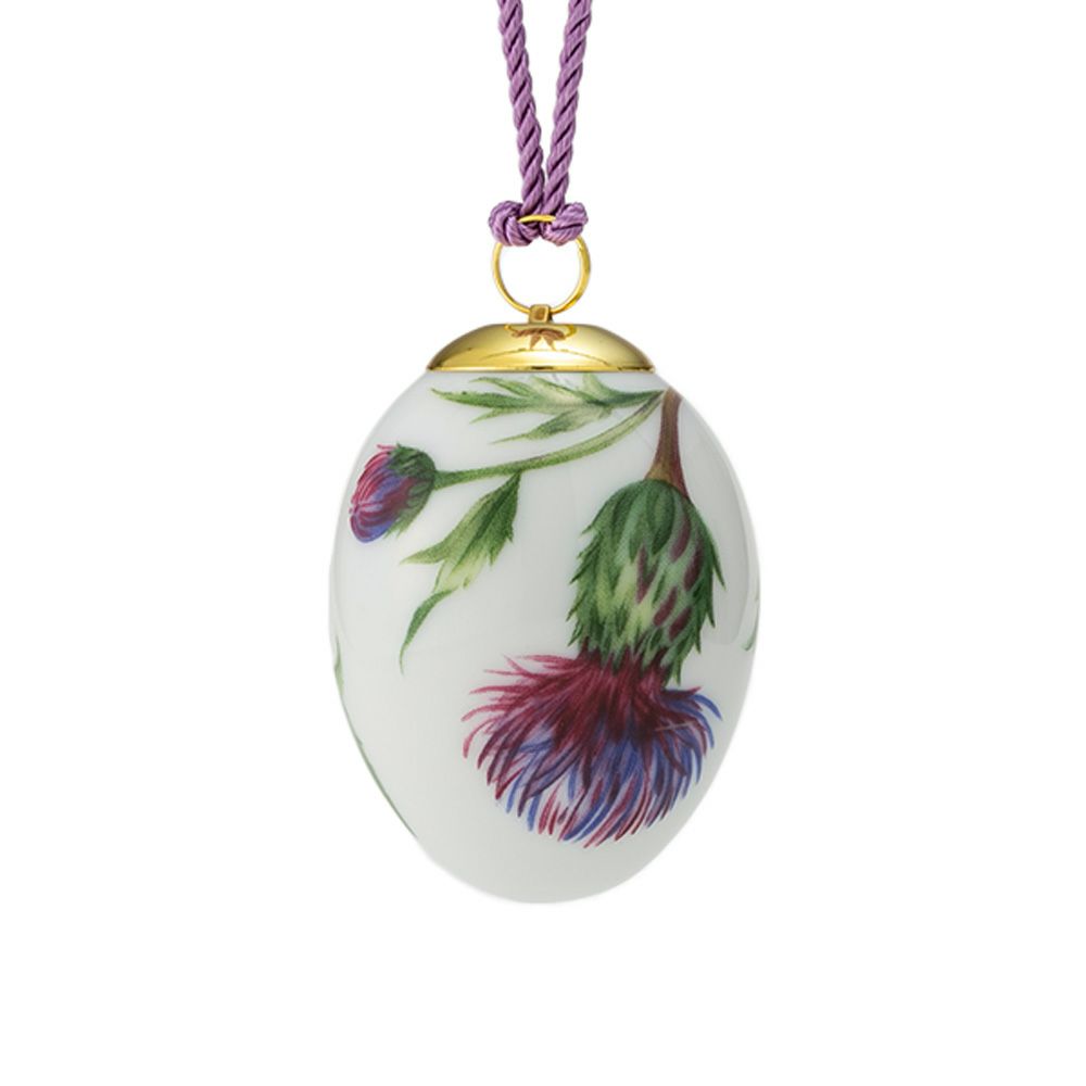 ロイヤルコペンハーゲン（Royal Copenhagen）スプリングコレクション 2026 イースターエッグ シスル（アザミ）ラージフラワー H6cm 1083130※画像の紐のお色は一例※
