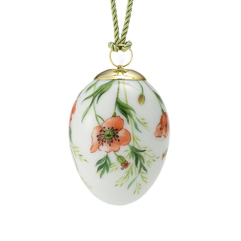 ロイヤルコペンハーゲン（Royal Copenhagen）スプリングコレクション 2026 イースターエッグ ポピー スモールフラワー H6cm 1083133※画像の紐のお色は一例※