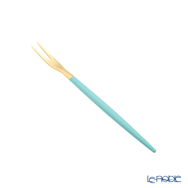 クチポール ゴア GOA ターコイズ／ゴールド フルーツフォーク 11.5cm マット仕上げ