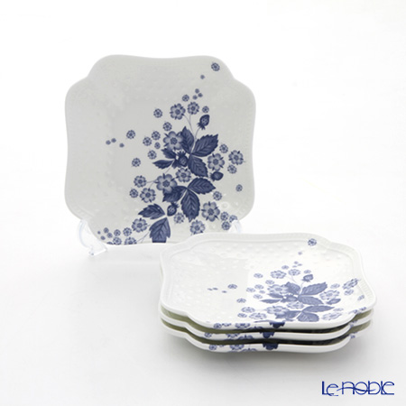 ウェッジウッド（Wedgwood） ストロベリーブルームインディゴ スモールプレート 14×14cm 4枚セット