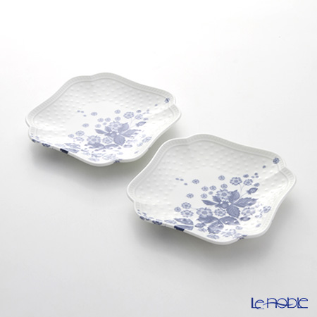 ウェッジウッド（Wedgwood） ストロベリーブルームインディゴ スモールプレート 14×14cm ペア