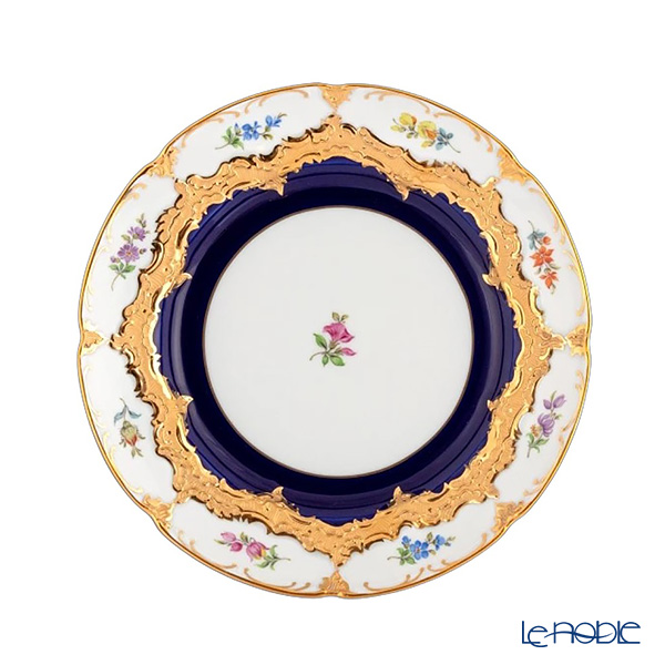 【メーカー取り寄せ商品】マイセン（Meissen） 宮廷の小花 紺金箔 プレート 19cm 011079／15501