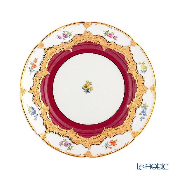 【メーカー取り寄せ商品】マイセン（Meissen） 宮廷の小花 赤金箔 プレート 19cm 012079／15501