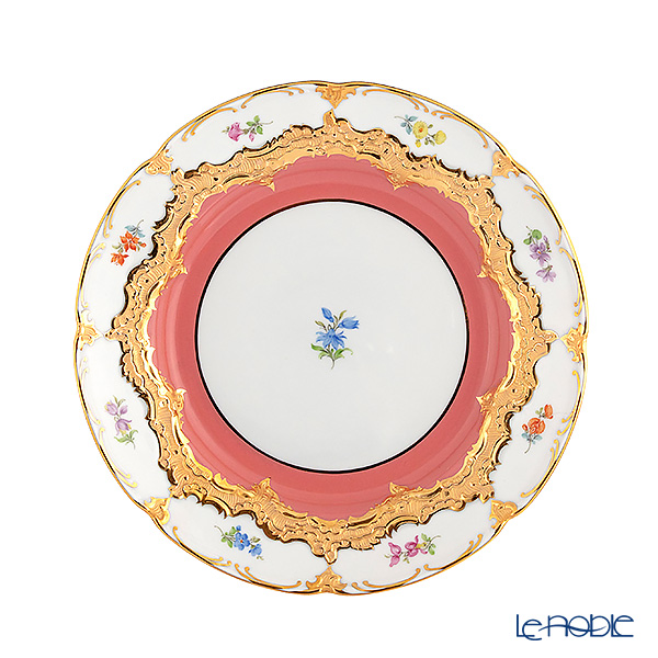 【メーカー取り寄せ商品】マイセン（Meissen） 宮廷の小花 アプリコット金箔 プレート 19cm 01A279／15501