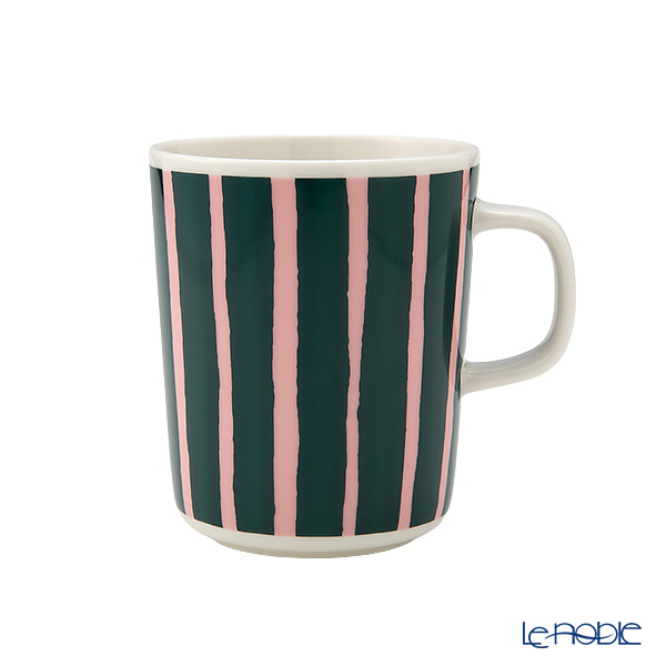 マリメッコ（marimekko） Piccolo ピッコロ／擬音語 マグカップ 250ml ダークグリーン×ピンク 075392-136／26SS