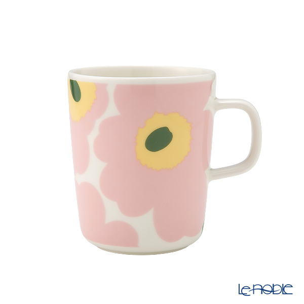マリメッコ（marimekko） Unikko ウニッコ／けしの花 マグカップ 250ml ホワイト×ピンク×グリーン 075409-132／26SS