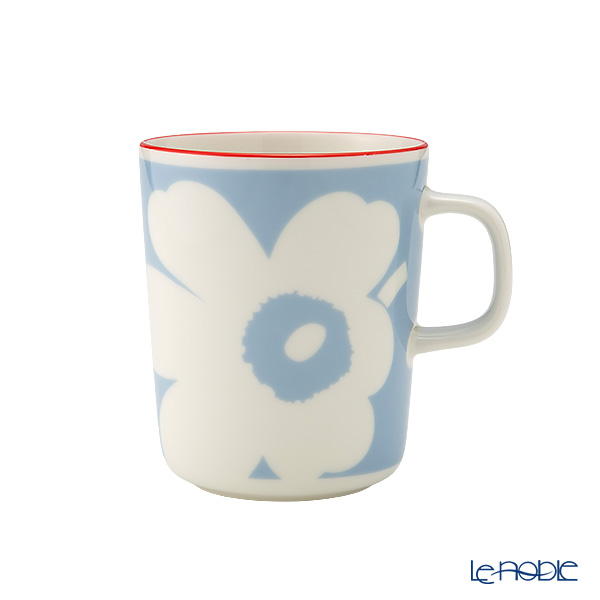 マリメッコ（marimekko） Unikko ウニッコ／けしの花 マグカップ 250ml ホワイト×ライトブルー×オレンジ 075411-153／26SS