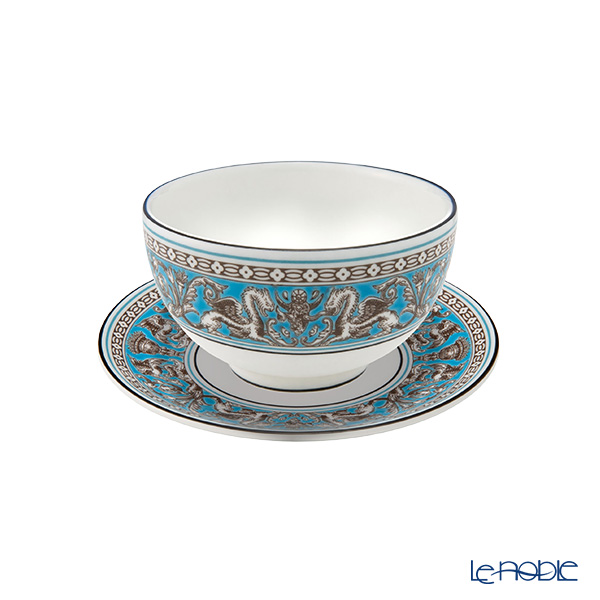 ウェッジウッド（Wedgwood） フロレンティーン ターコイズ ジャパニーズティー 2点セット ティーボウル＆プチトレイ