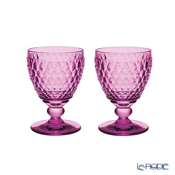 ビレロイ＆ボッホ（Villeroy＆Boch） ボストン ワイングラス ベリー 12cm 220ml ペア【※1脚ずつ別々のお箱になります。】