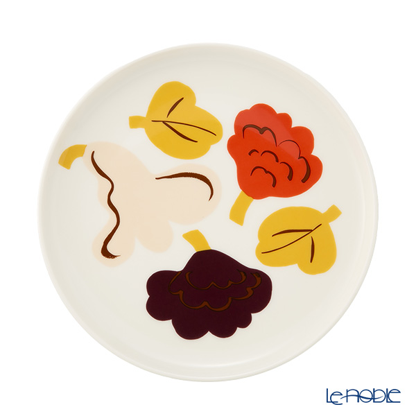マリメッコ（marimekko） Kukasta kukkaan クカスタ クッカーン プレート 20cm ホワイト×バニラ×テラコッタ×プラム 075970-118／26AW